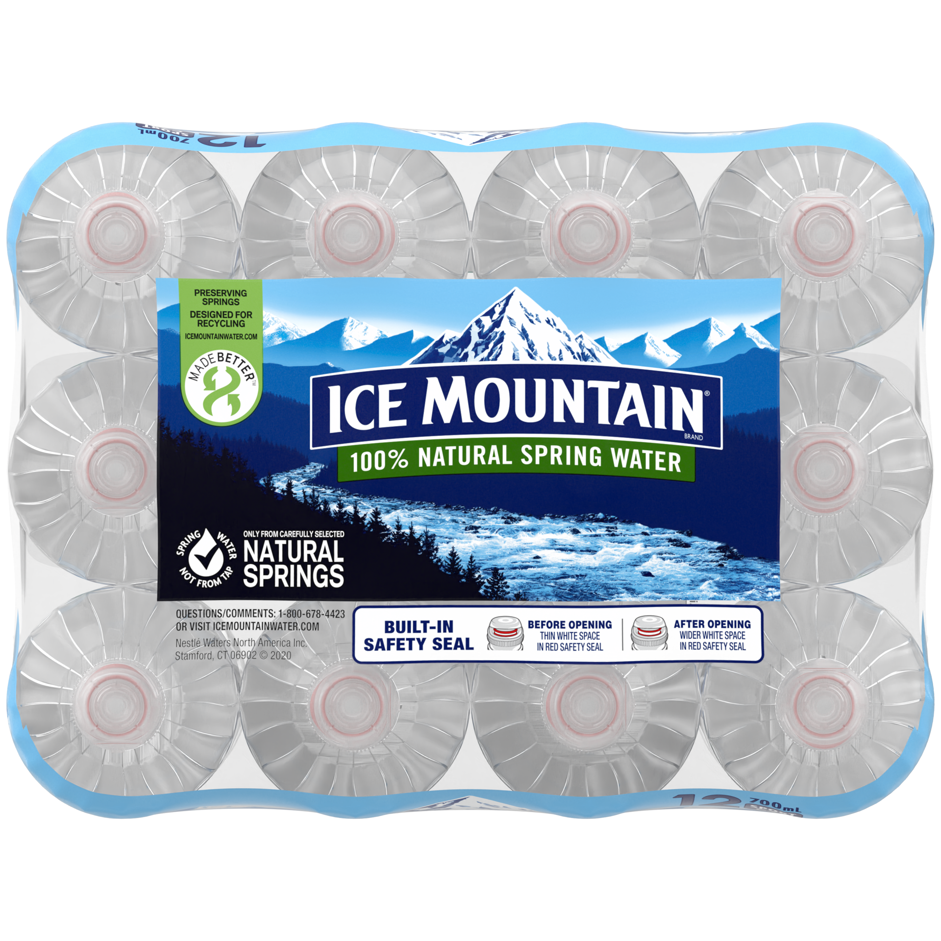 slide 5 of 5, ICE MOUNTAIN Brand 100% Natural Spring Water, plastic sport cap bottles (Pack of 12) - 23.7 oz, 23.7 oz