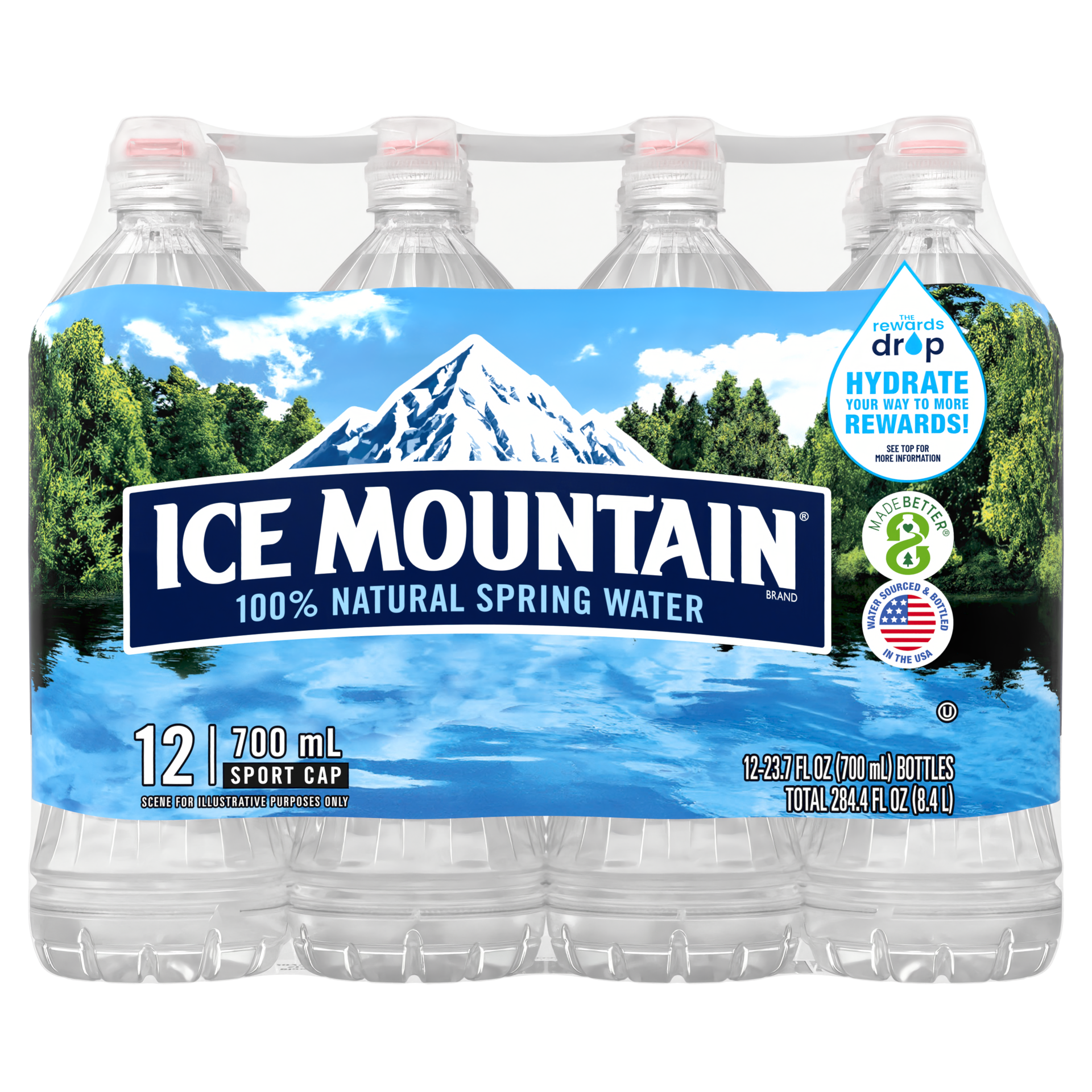 slide 1 of 5, ICE MOUNTAIN Brand 100% Natural Spring Water, plastic sport cap bottles (Pack of 12) - 23.7 oz, 23.7 oz