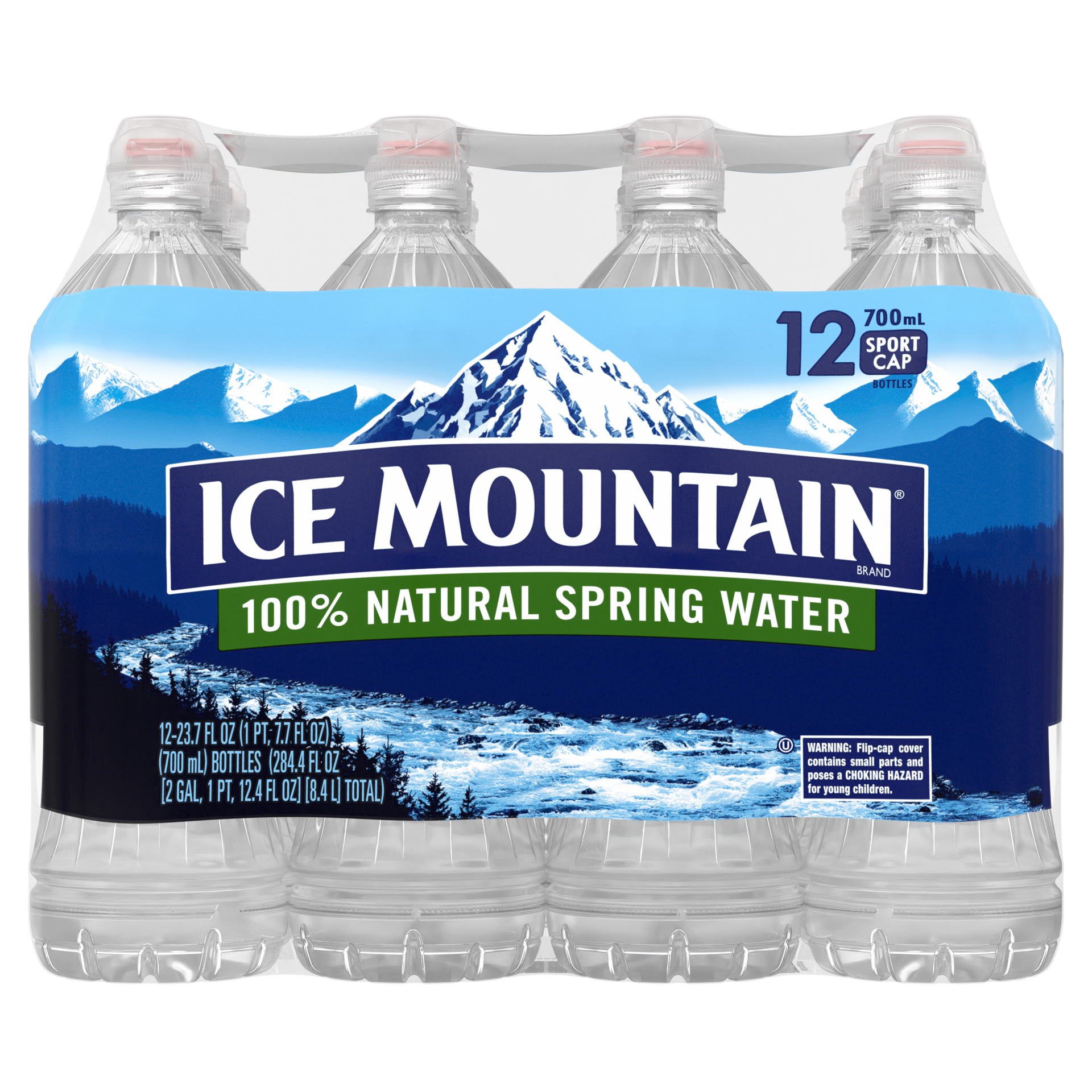 slide 1 of 5, ICE MOUNTAIN Brand 100% Natural Spring Water, plastic sport cap bottles (Pack of 12) - 23.7 oz, 23.7 oz