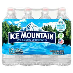 ICE MOUNTAIN Brand 100% Natural Spring Water, 23.7-ounce plastic sport cap bottles (Pack of 12)
