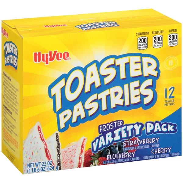 slide 1 of 1, Hy-Vee Frosted Variety Pack Toaster Pastsries, 12 ct