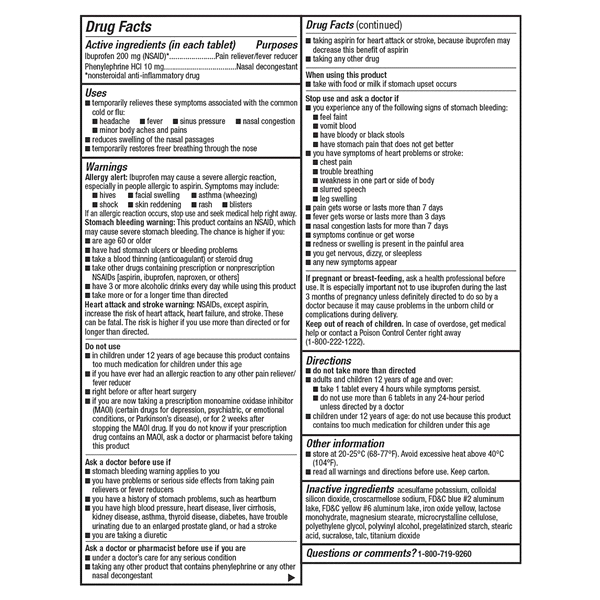 slide 16 of 25, Meijer Ibuprofen PE, Sinus Congestion and Pain Relief, 20 ct