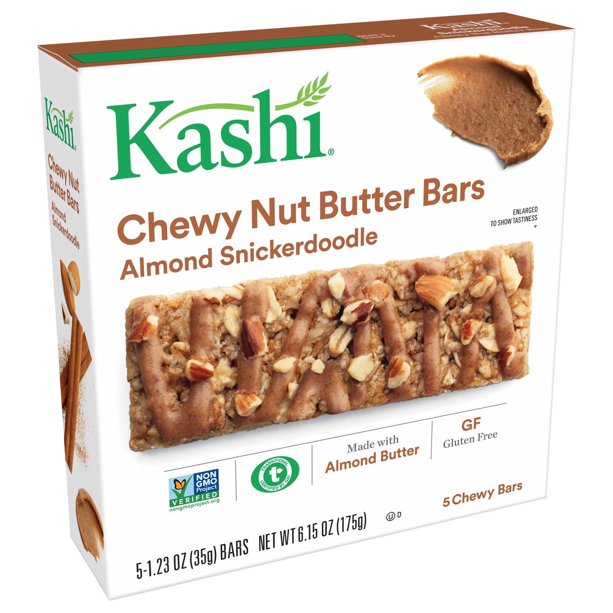 slide 2 of 10, Kashi Almond Snickerdoodle Chewy Nut Butter Granola Bars, 6.15 oz