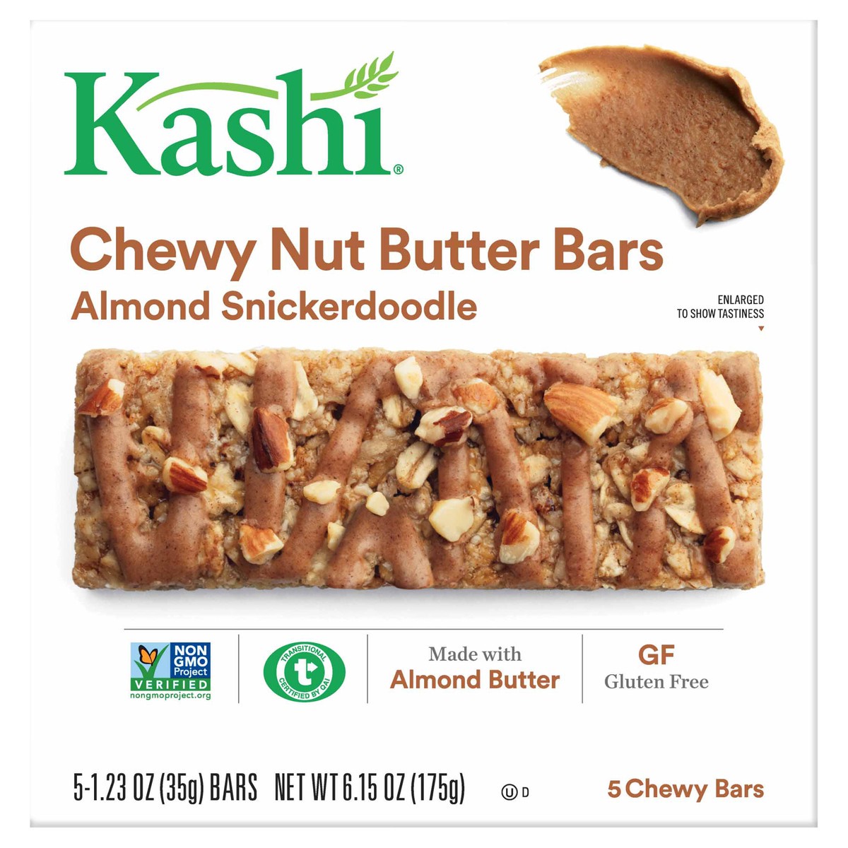 slide 1 of 10, Kashi Almond Snickerdoodle Chewy Nut Butter Granola Bars, 6.15 oz