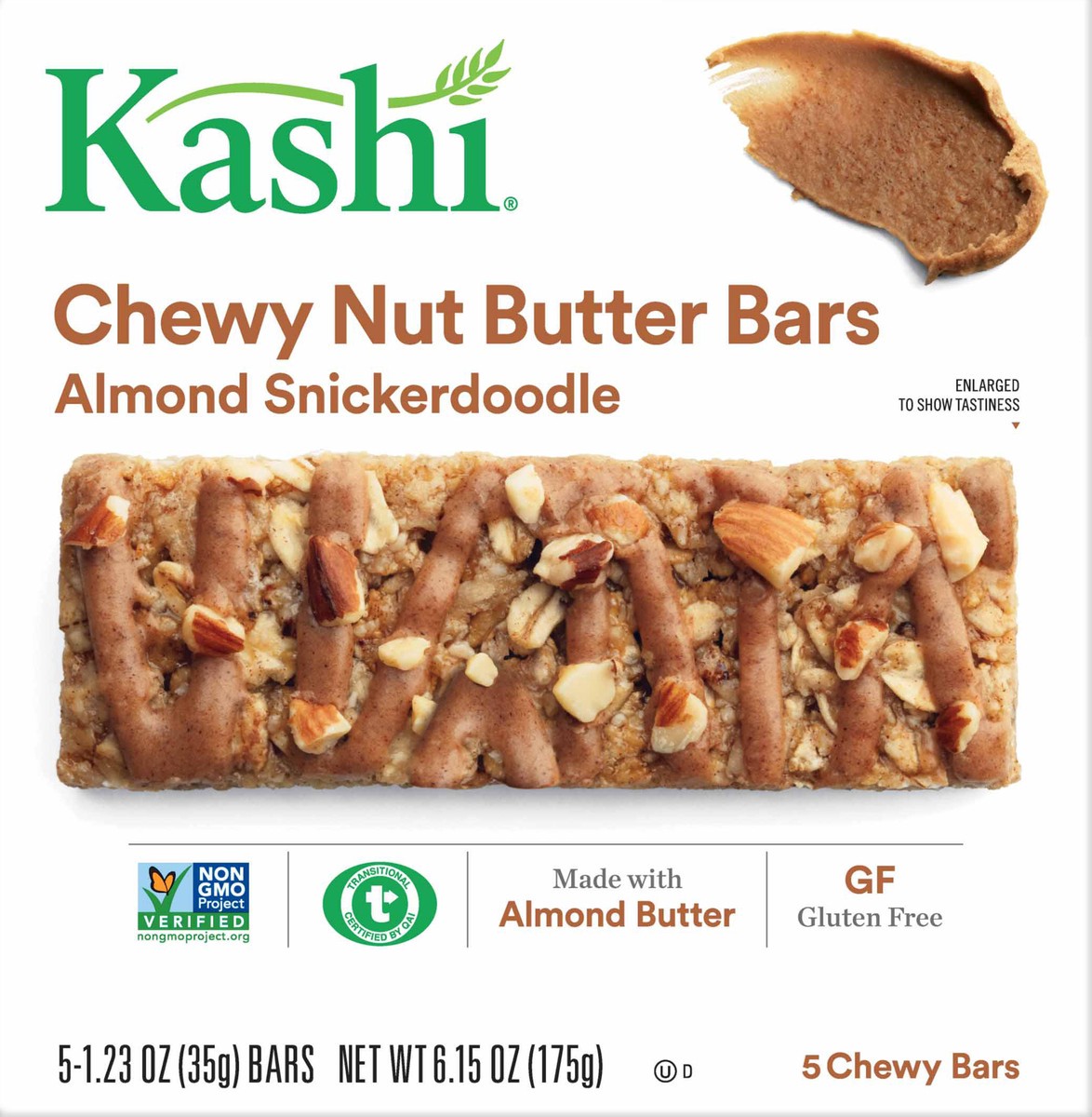 slide 8 of 10, Kashi Almond Snickerdoodle Chewy Nut Butter Granola Bars, 6.15 oz