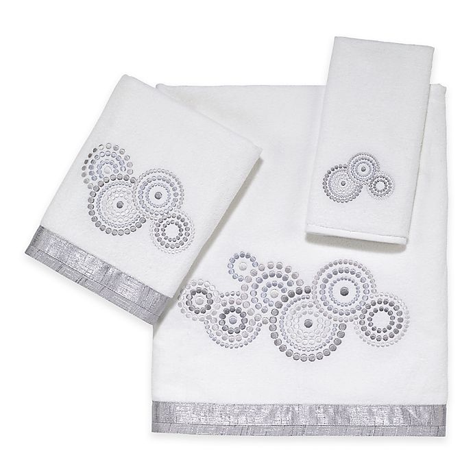 slide 1 of 4, Avanti Mosaic Circle Bath Towel - White, 1 ct