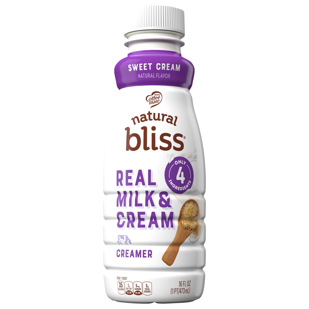 slide 1 of 9, Coffee-Mate NATURAL BLISS Coffee mate Sweet Cream All Natural Liquid Coffee Creamer 16 fl oz., 16 ct