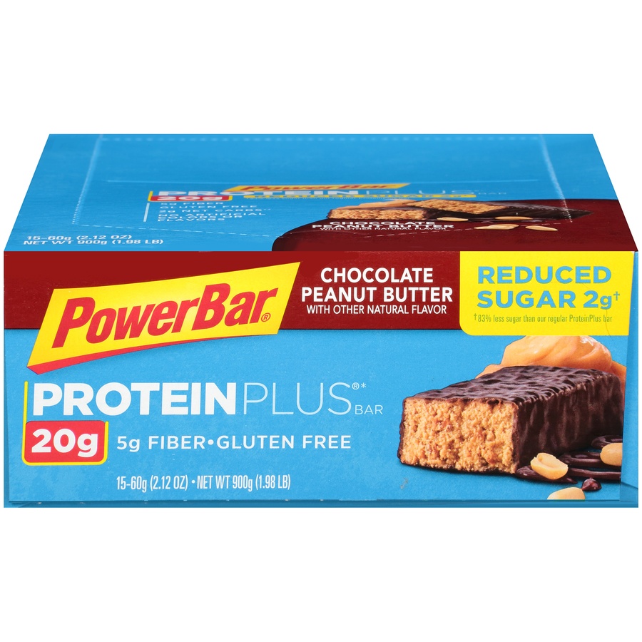 slide 1 of 1, PowerBar ProteinPlus Reduced Sugar Bar - Chocolate Peanut Butter, 15 ct; 20 gram