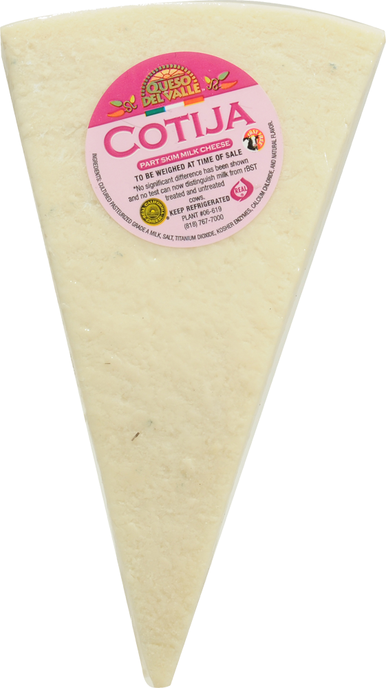 slide 1 of 1, Queso Del Valle Cotija Cheese, per lb