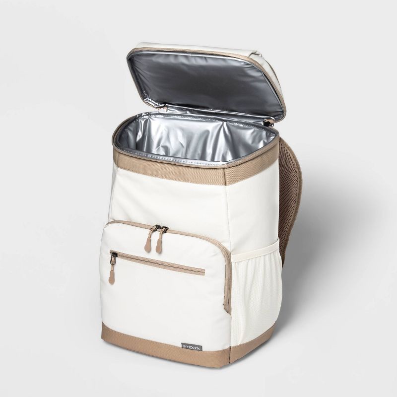 slide 3 of 4, Soft Sided 18qt Backpack Cooler Tan - Embark™, 18 qt