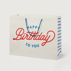 'Happy Birthday to You' Boys Small Gift Bag - Spritz™: Multicolored Typography, 10x12.75x5, Paper