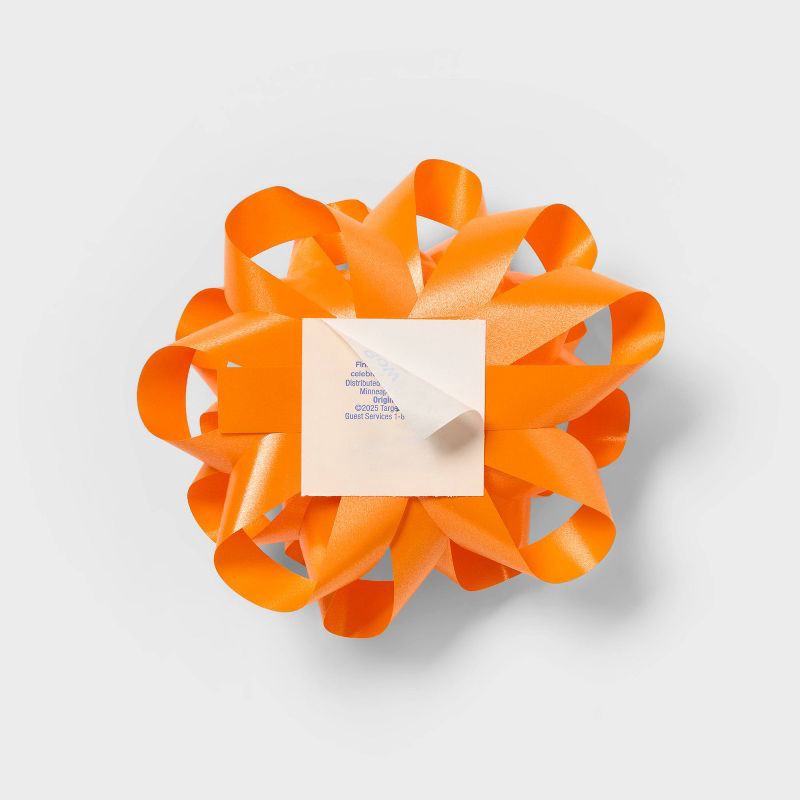 slide 3 of 3, 6" Large Gift Bow Orange - Spritz™, 1 ct