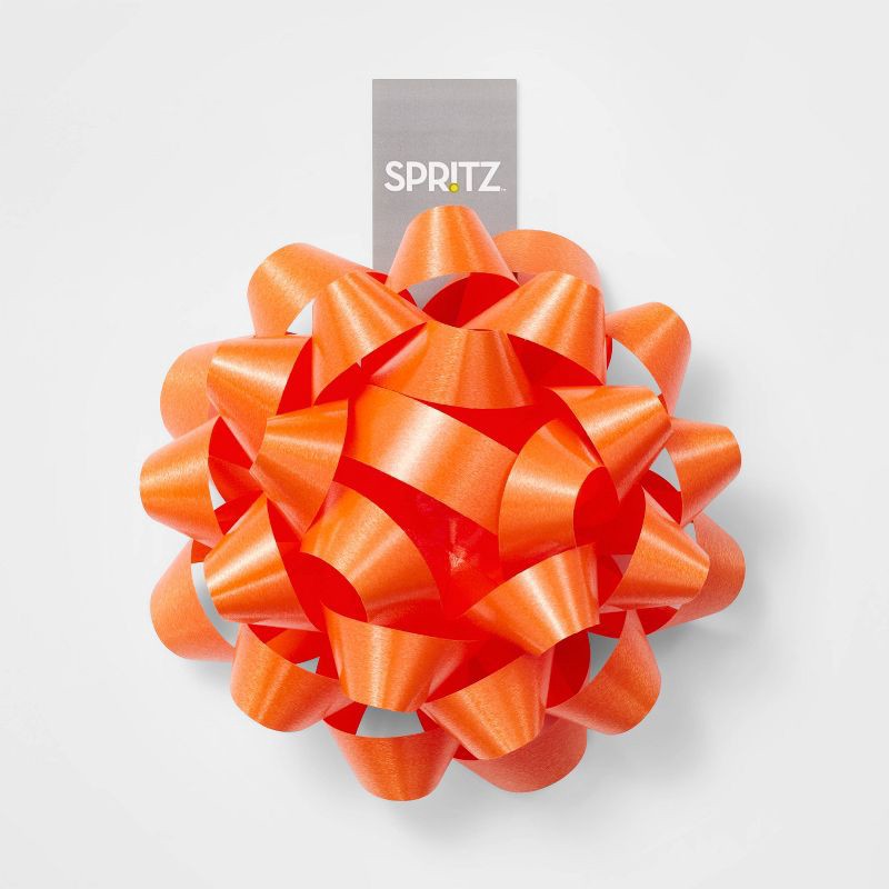 slide 3 of 3, Orange Jumbo Gift Bow - Spritz™, 1 ct