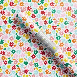 Colorful Flowers Gift Wrapping Paper - Spritz™: Birthday Floral Multi-Colored, , 96" x 30"