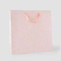 Sugar Paper + Target XL Pinstripe Gift Bag Pink/White - Sugar Paper™ + Target