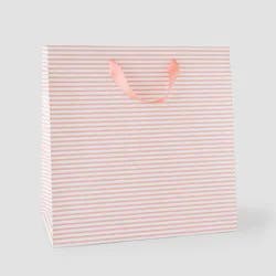 Sugar Paper + Target XL Pinstripe Gift Bag Pink/White - Sugar Paper™ + Target