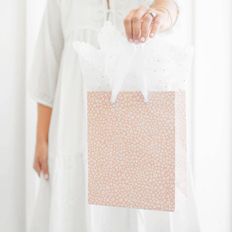 slide 4 of 4, Sugar Paper + Target 25ct Scalloped Edge Foil Polka Dots Tissue Paper White/Gold - Sugar Paper™ + Target, 25 ct