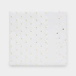 Sugar Paper + Target 25ct Scalloped Edge Foil Polka Dots Tissue Paper White/Gold - Sugar Paper™ + Target