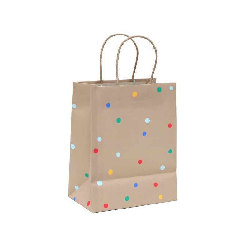 slide 3 of 3, Small Dots on Kraft Gift Bag - Spritz™, 1 ct