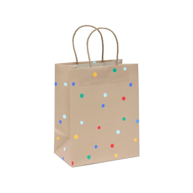 slide 1 of 3, Small Dots on Kraft Gift Bag - Spritz™, 1 ct