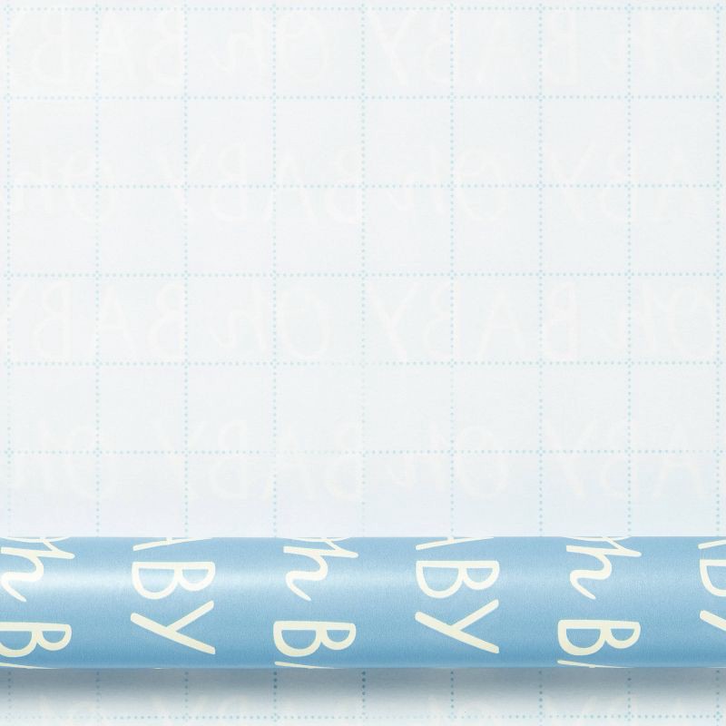 slide 3 of 4, 20 Sq Ft 'Oh Baby' Wrapping Paper Blue - Spritz™, 20 sq ft