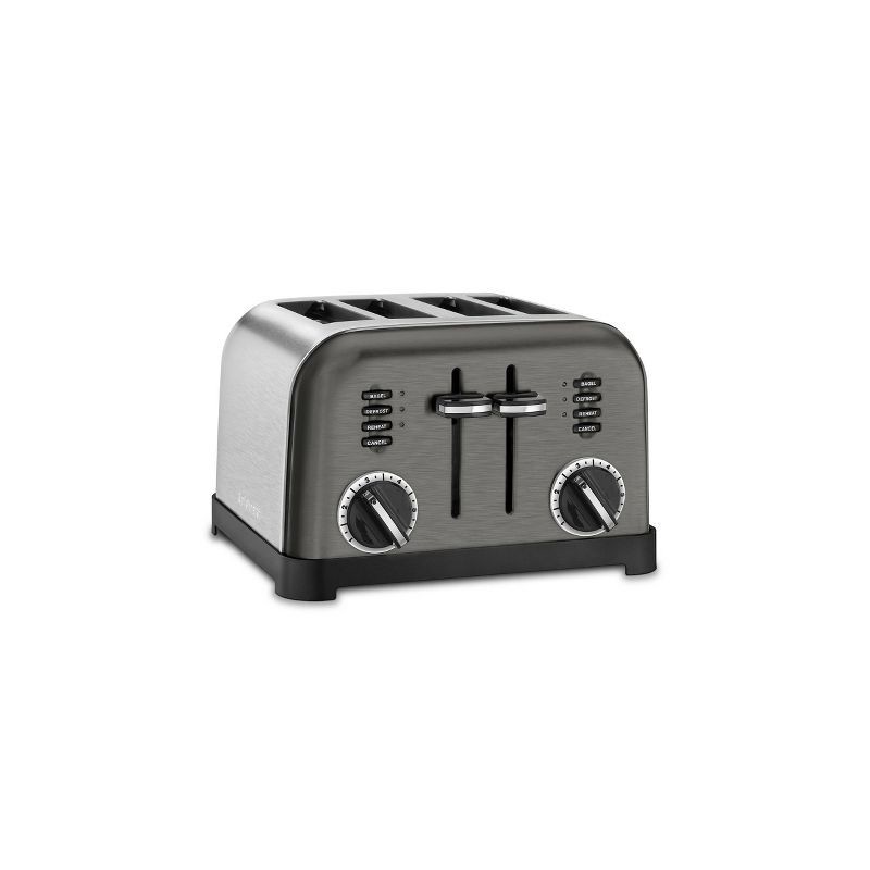 slide 3 of 3, Cuisinart 4-Slice Classic Toaster - Black Stainless Steel - CPT-180BKSP1: Reheat, Defrost, Bagel, 1800W, 3-Year Warranty, 1 ct