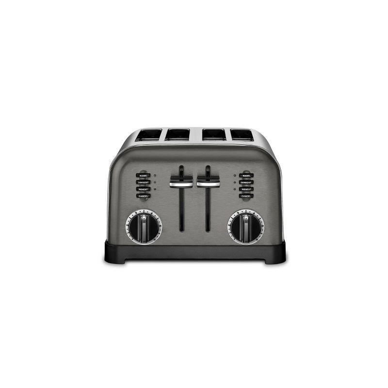 slide 1 of 3, Cuisinart 4-Slice Classic Toaster - Black Stainless Steel - CPT-180BKSP1: Reheat, Defrost, Bagel, 1800W, 3-Year Warranty, 1 ct