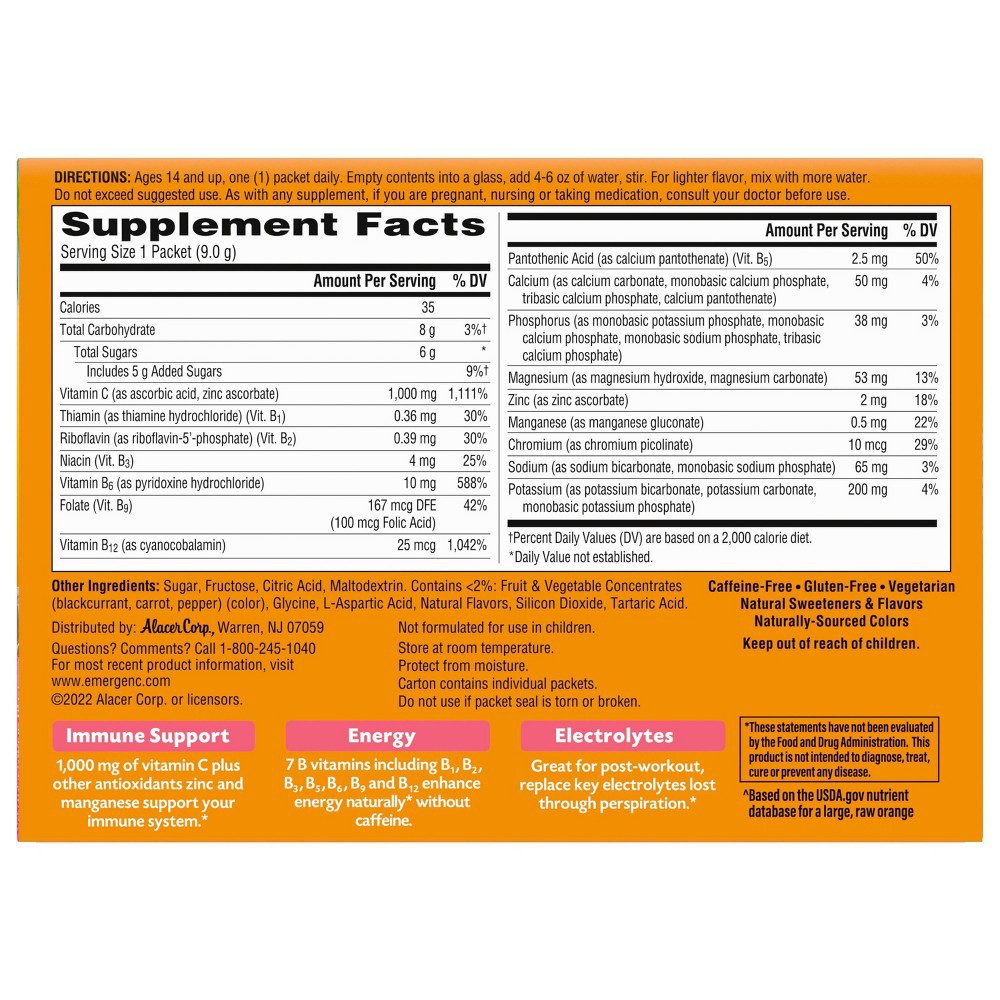 slide 4 of 9, Emergen-C Island Punch Dietary Supplements - 30ct, 30 ct