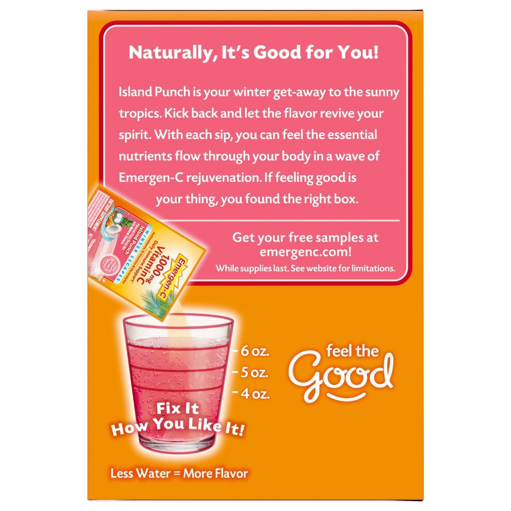 slide 3 of 9, Emergen-C Island Punch Dietary Supplements - 30ct, 30 ct