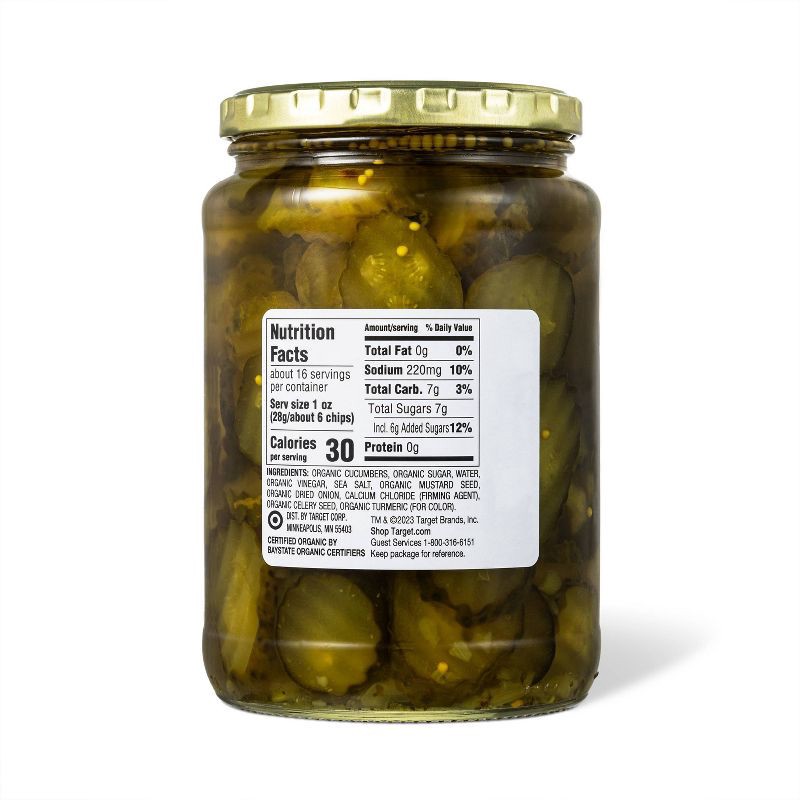 slide 3 of 3, Organic Bread & Butter Pickle Chips - 24 fl oz - Good & Gather™, 24 fl oz