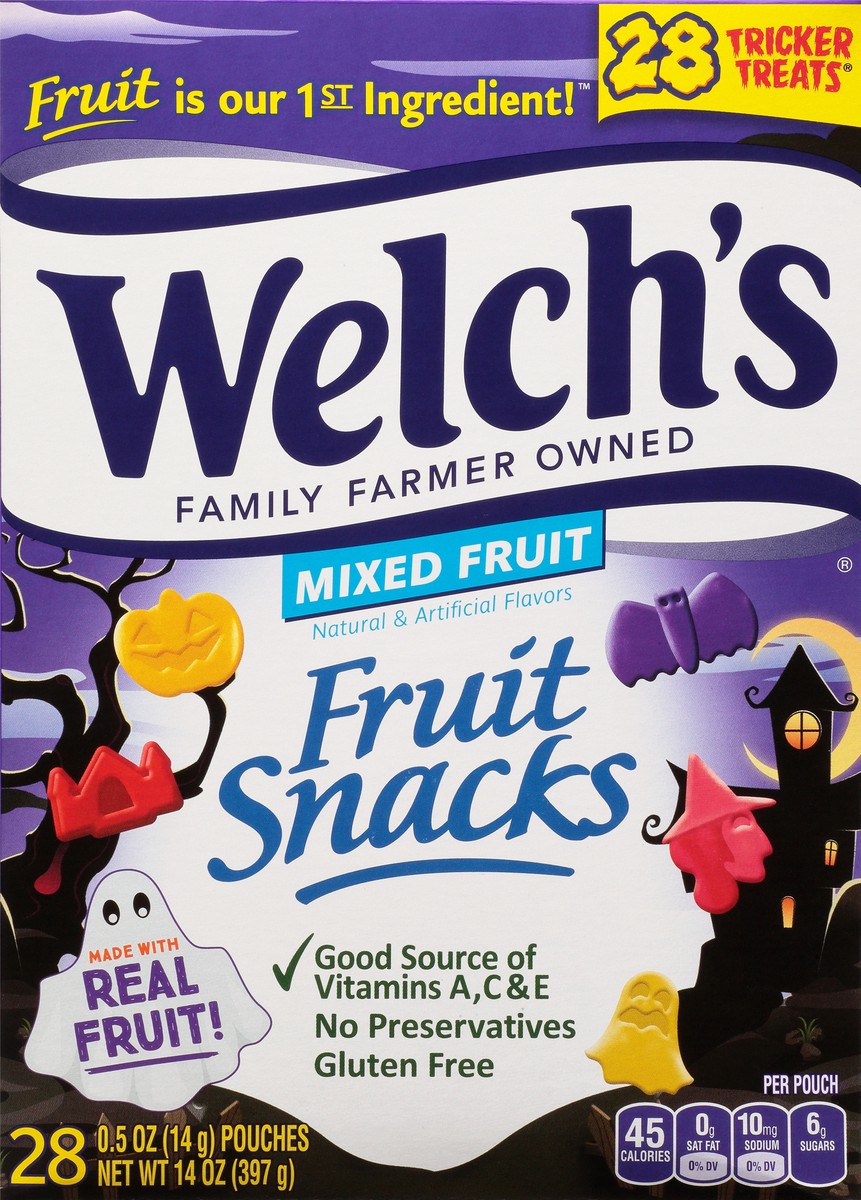 slide 2 of 10, Welch's Fun Size Mixed Fruit Fruit Snacks 28 - 0.5 oz Pouches, 28 ct