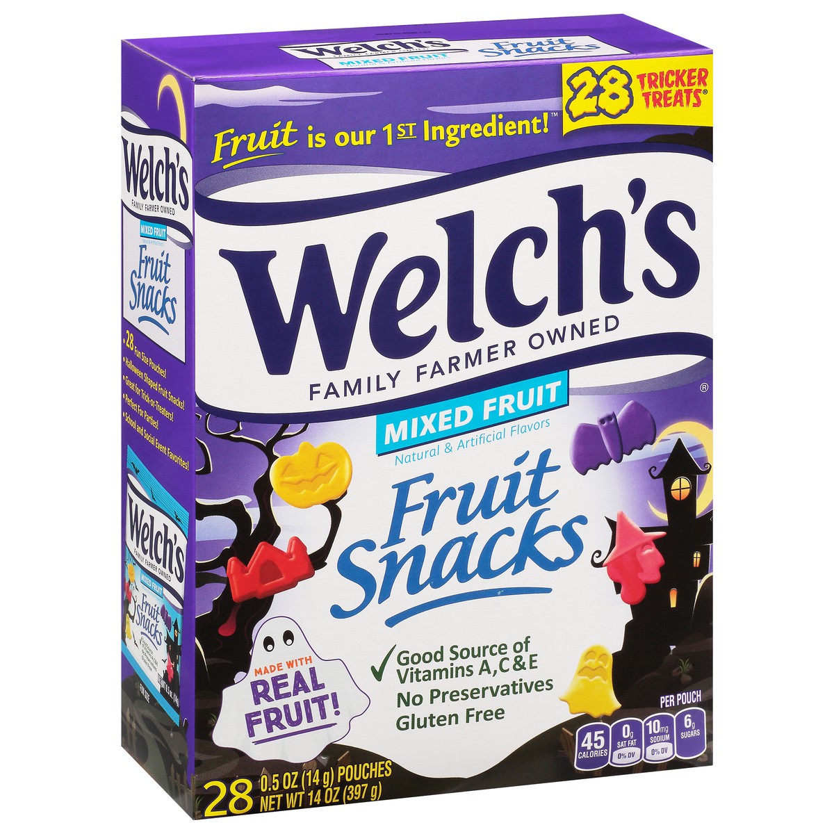 slide 5 of 10, Welch's Fun Size Mixed Fruit Fruit Snacks 28 - 0.5 oz Pouches, 28 ct