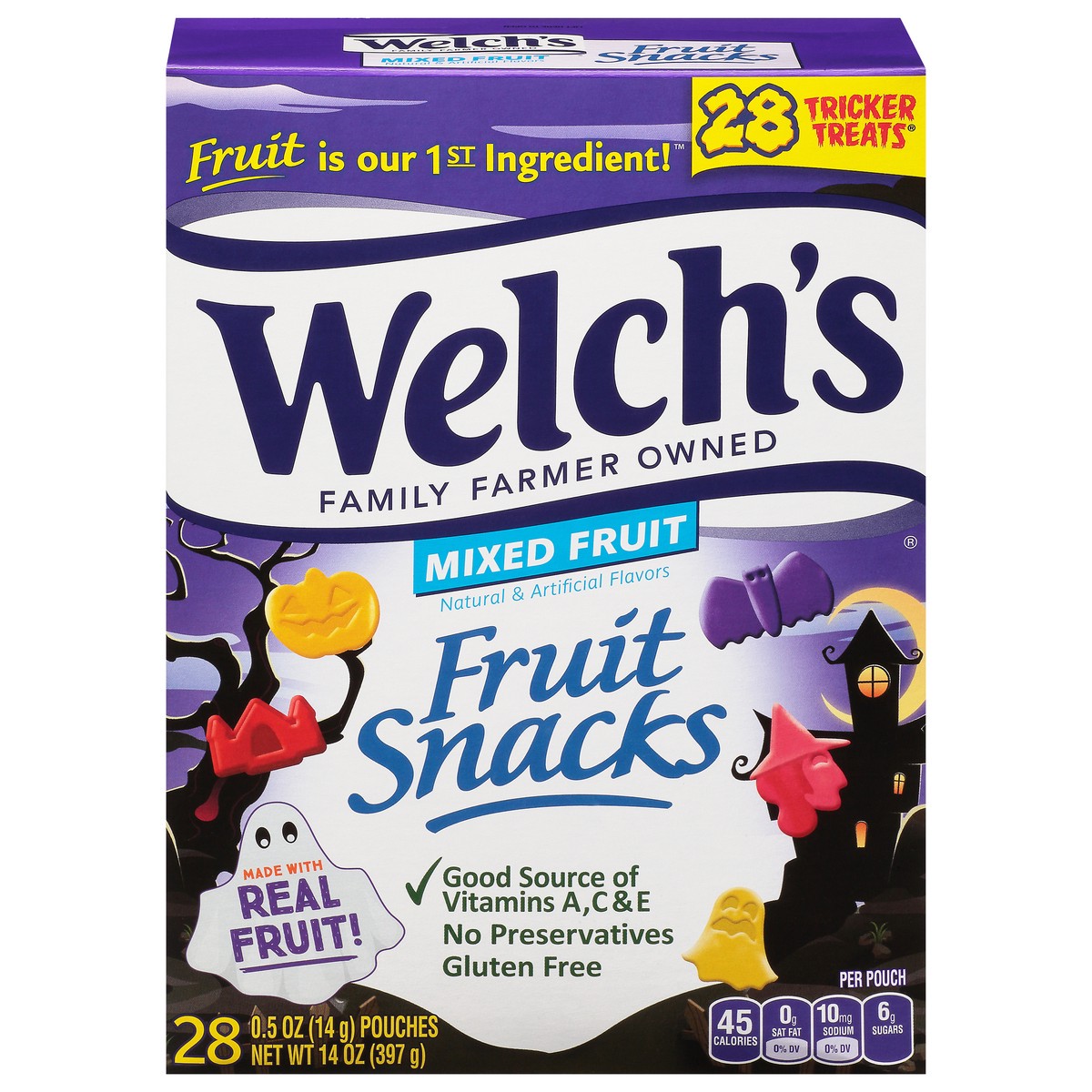 slide 1 of 10, Welch's Fun Size Mixed Fruit Fruit Snacks 28 - 0.5 oz Pouches, 28 ct