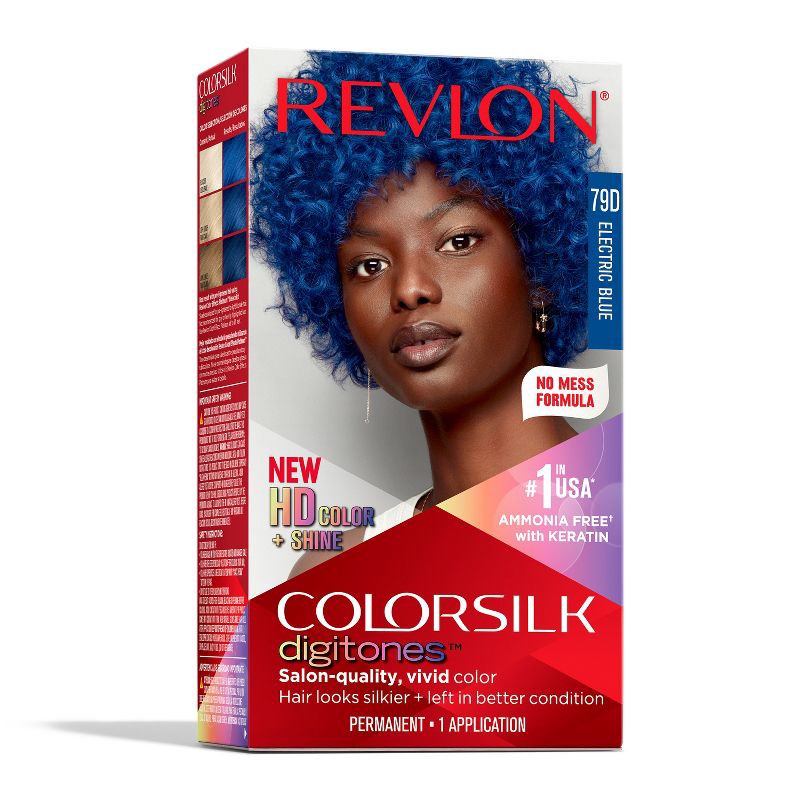 slide 1 of 9, Revlon Permanent Hair Color ColorSilk Digitones with Keratin - 79D Electric Blue - 4.4 fl oz, 4.4 fl oz