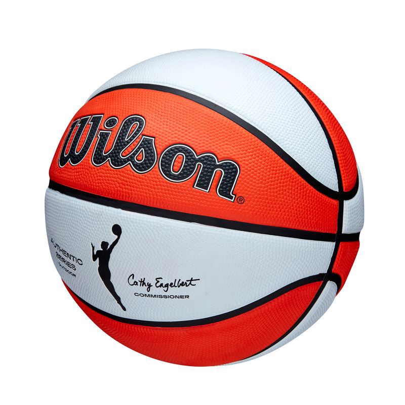 slide 3 of 7, Wilson WNBA Authentic 28.5" Outdoor Basketball: Size 6, Butyl Bladder, Rubber Shell, Adult Sports Ball, 1 ct