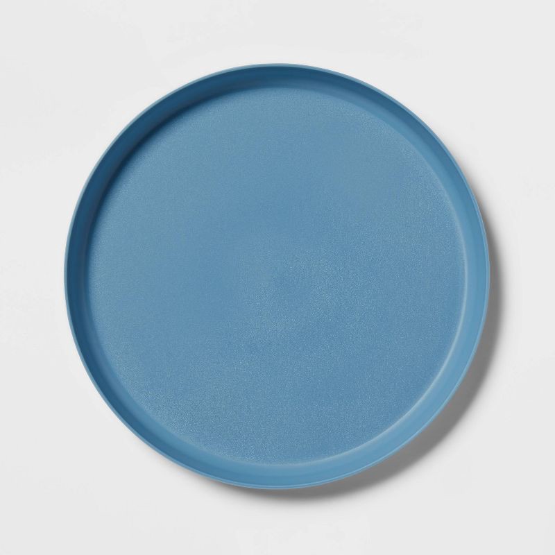 slide 1 of 3, 9.6" Plastic Kids' Dinner Plate Blue - Pillowfort™: Dishwasher & Microwave Safe, Solid Round Design, 1 ct
