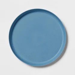 9.6" Plastic Kids' Dinner Plate Blue - Pillowfort™: Dishwasher & Microwave Safe, Solid Round Design