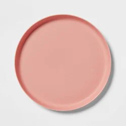 9.6" Plastic Kids' Dinner Plate Coral Pink - Pillowfort™: Dishwasher & Microwave Safe, Solid Round Design