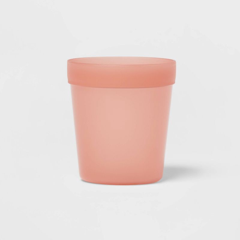slide 1 of 3, 8oz Plastic Kids' Short Tumbler Coral Pink - Pillowfort™: Reusable Stackable Cup, Dishwasher & Microwave Safe, 8 oz