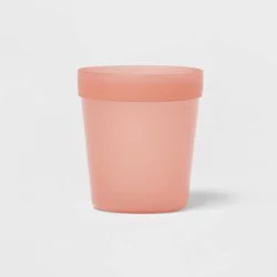 8oz Plastic Kids&#x27; Short Tumbler Coral Pink - Pillowfort™: Reusable Stackable Cup, Dishwasher &amp; Microwave Safe