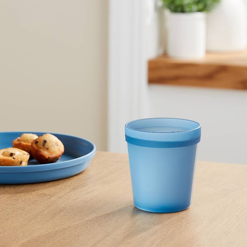 slide 2 of 3, 8oz Plastic Kids' Short Tumbler Blue - Pillowfort™, 8 oz