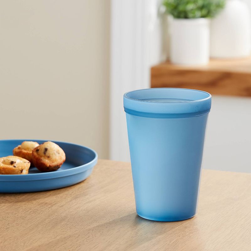 slide 2 of 3, 13.5oz Plastic Kids' Tall Tumbler Blue - Pillowfort™: Stackable, Dishwasher & Microwave Safe, Ages 3+, 13.5 oz