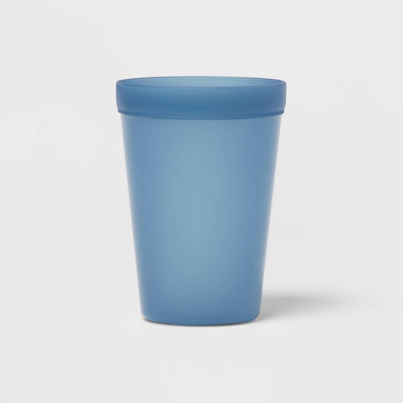 slide 1 of 3, 13.5oz Plastic Kids' Tall Tumbler Blue - Pillowfort™: Stackable, Dishwasher & Microwave Safe, Ages 3+, 13.5 oz