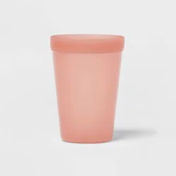 13.5oz Plastic Kids&#x27; Tall Tumbler Coral Pink - Pillowfort™: Stackable Cup, Dishwasher &amp; Microwave Safe