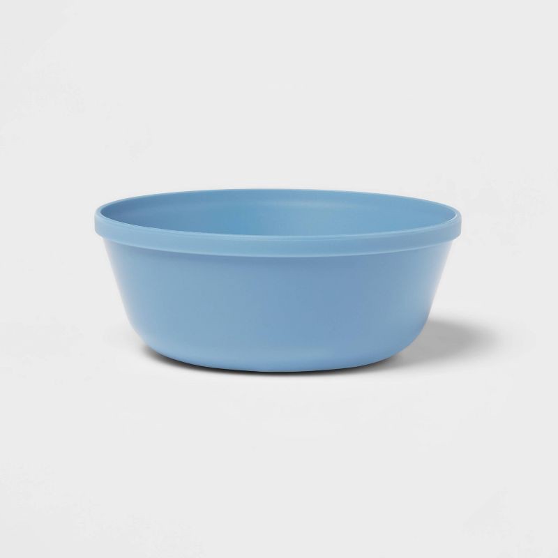 slide 1 of 3, 15.5oz Plastic Kids' Bowl Blue - Pillowfort™: Dishwasher & Microwave Safe, Solid Round Design, 15.5 oz