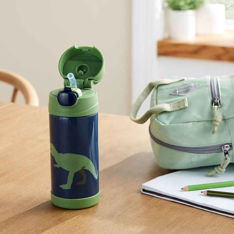 slide 2 of 3, Kids' Portable Drinkware 12oz Water Bottle Dinosaur Green - Pillowfort™, 12 oz