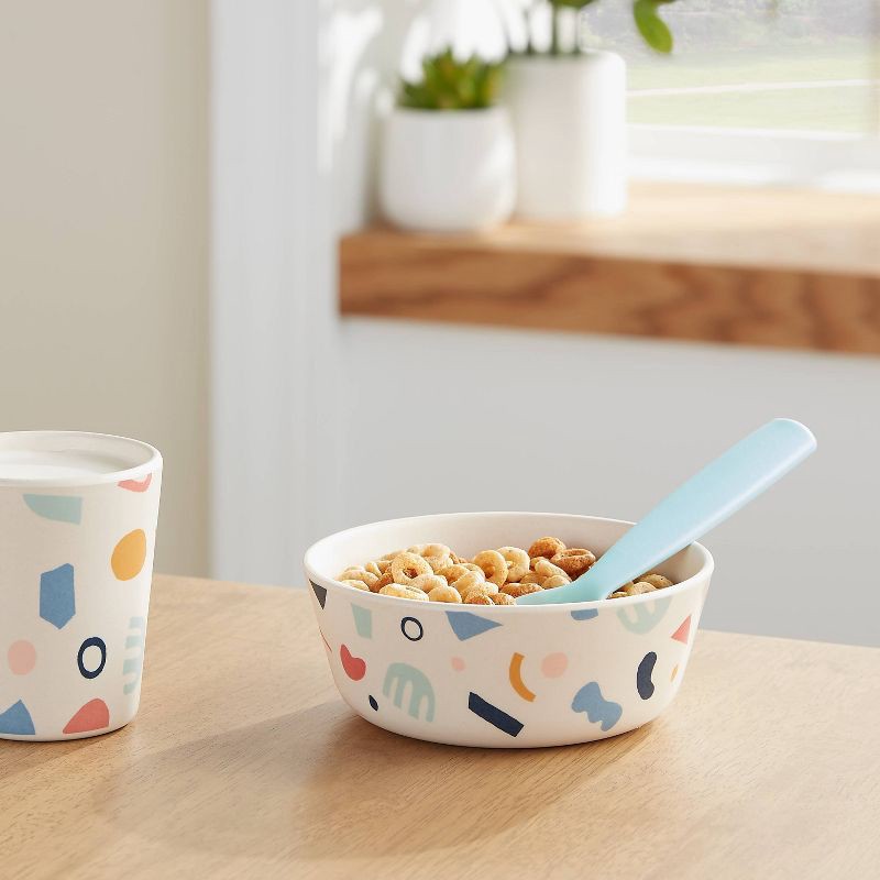 slide 2 of 3, Kids' Bamboo Melamine Cereal Bowl Shapes - Pillowfort™: Dishwasher-Safe, Multi-Colored, 5" Diameter, 1 ct