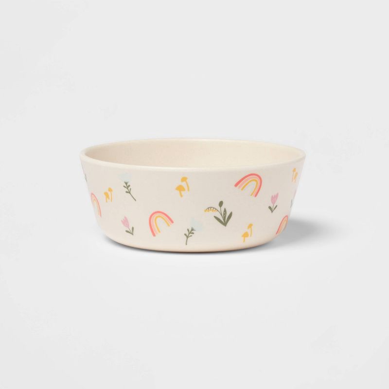 slide 1 of 3, Kids' Bamboo Melamine Cereal Bowl Unicorn - Pillowfort™: Dishwasher-Safe, Animal Theme, Off-White, 1 ct