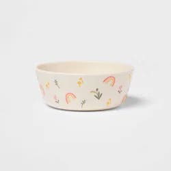 Kids' Bamboo Melamine Cereal Bowl Unicorn - Pillowfort™: Dishwasher-Safe, Animal Theme, Off-White
