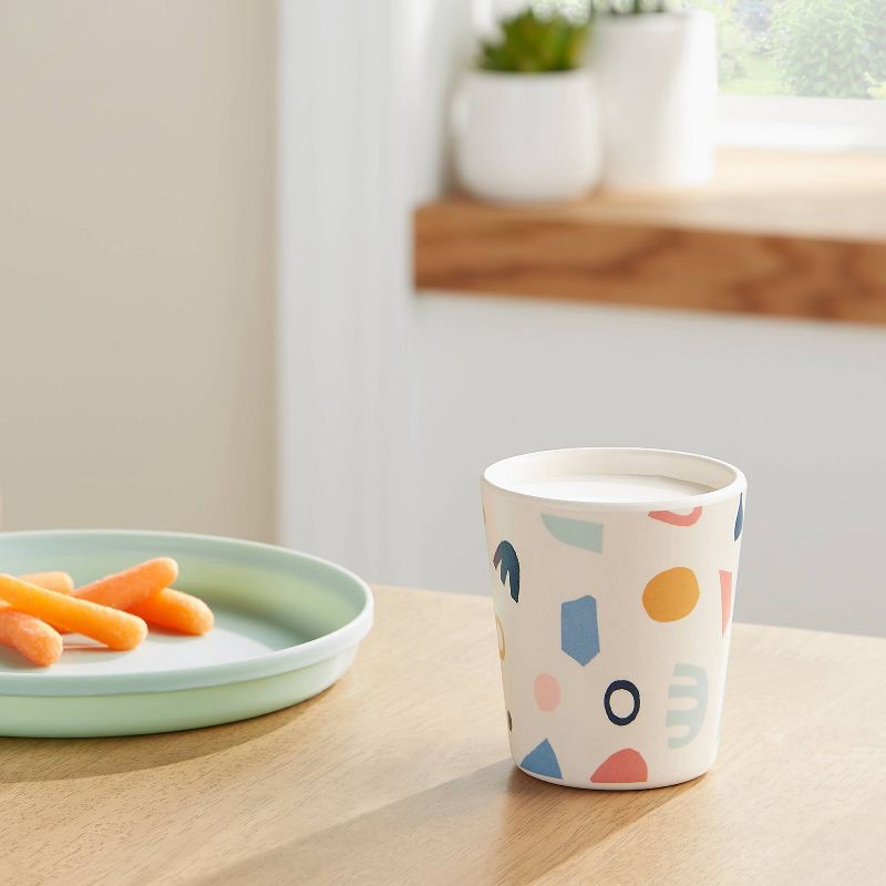 slide 2 of 3, Kids' Shapes Bamboo Melamine 7.74oz Tumbler - Pillowfort™: Off-White, Dishwasher-Safe, Kids Cup, 7.74 oz